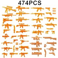 Lingxuinfo 474Pcs Military Army Weapons Bricks Military Building Blocks Toy Custom Minifigure Acccessories Designed for Army Minifigures