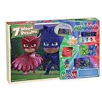 Cardinal Industries PJ Masks 7 Wood Puzzles in Wooden Storage Box (Styles Will Vary)