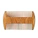 ZEUS Double-Sided Beard & Mustache Comb for Men, Natural Sandalwood Grooming Tool with Leather Case, Anti-Static & Travel Friendly (R31)