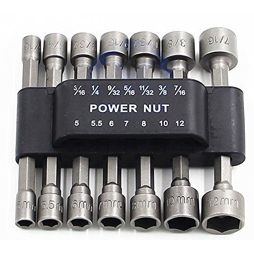 image for Spark 14 PCS Quick-Change Power Nut Driver Bit Set,Electronic 3/16