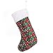SANNO 16 inch 6 pcs Christmas Stockings with White Cuff, Gifts Bulk Hanging Stocking Plaid Stocking Craft Socks Trendy Red and Green Tartan Christmas Stocking with Snowflake Decorations