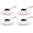 Juno RB56SC RGBW MW CP4 M2 RetroBasics Retrofit Smart LED Downlight, Switchable 2700K - 5000K, RGBW Color Changing, Matte White, 5 to 6 Inch, 4 Pack
