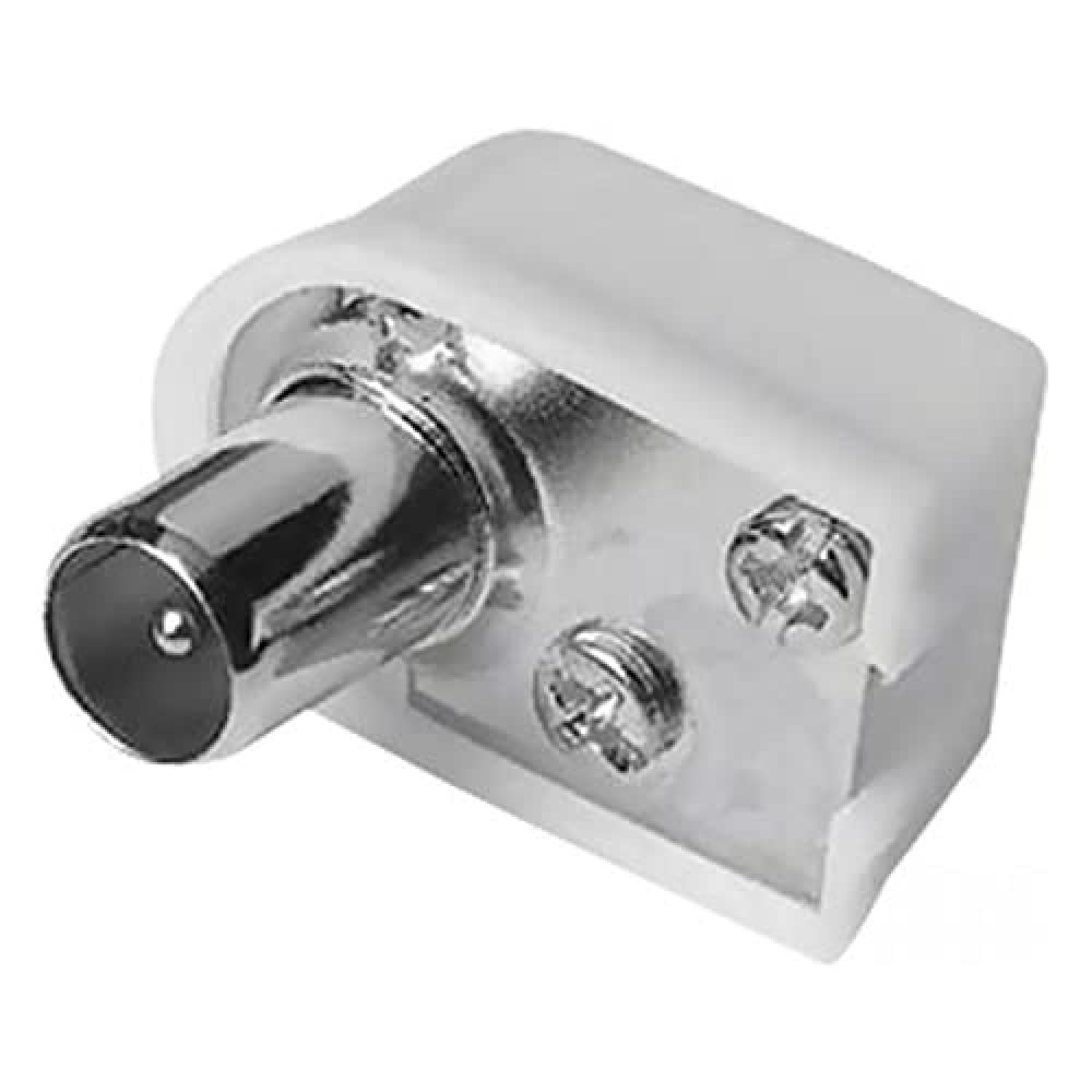 SENCOR SAV 126-000 Vertical Coaxial Connector White Plastic Nickel TV COAX CONN M 90°