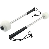 Waziaqoc 2Pcs Bass Drum Mallet, 11.81 Inch | Wool Felt Head, Stainless Steel Handle, For Percussion Marching Band
