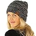 C.C Quad Color Warm Chunky Thick Stretchy Knit Slouchy Beanie Skull Cap Hat Black by SK Hat Shop