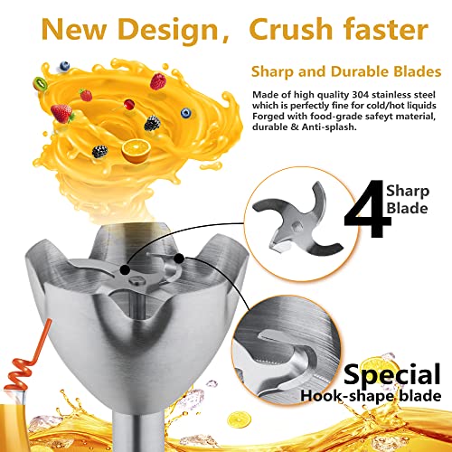 Immersion Hand Blender Max 1000W Electric 4in1 Variable Speed Corded