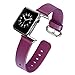 J&D Tech Modern Series Leather Strap Replacement Wrist Band with Metal Clasp Adapter for Apple Watch Series 1/2 / 3/4, 38mm - Fuchsia