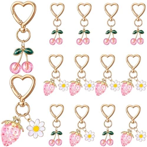 JIEYAO Cute Flower keychains, Aesthetic Bag Keychain Charms, Mini