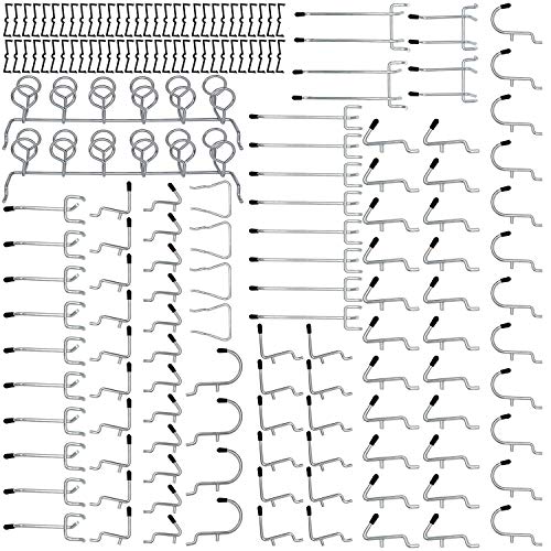 Pegboard Hooks Assortment 100PCS Hooks Organization Accessories Storage Tools Set With 60 PCS Peg Locks - Thumbnail 5