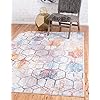Unique Loom Rainbow Collection Geometric Abstract Trellis Modern Watercolor White Area Rug (7' 0 x 10' 0) 51bjuK8bkVL