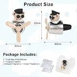 URAQT Bear Pilot Retro Air Freshener Vent Clip with 2 Fragrance Tablets Brown view 2