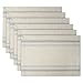 DII French Stripe Tabletop Collection Farmhouse Style Dining Table Linen Placemat Set, 13x19, Taupe/Gray, 6 Piece