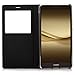 Feitenn® Huawei Mate 9 case Premium Leather PU Flip Case with View Window Stand Kickstand Holder Magnetic Closure TPU Bumper Full Cover Slim Leather Case for Huawei Mate 9 (Black)