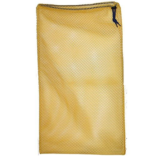 Nylon Mesh Drawstring Bag, Yellow, 17" x 30"