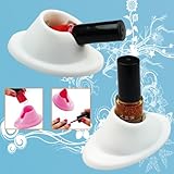 A-szcxtop(tm) 2pcs White Soft Rubber Nail Polish Bottle Holder Nail Art Manicure Tools