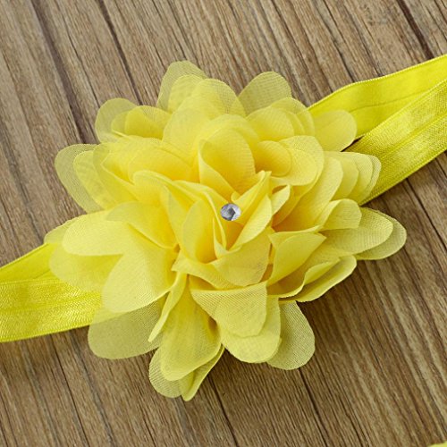 Sunward 2018 Newborn Baby Infant Photography Props for Baby Girls - Headdress Flower+Bowknot Tutu Clothes (Yellow) - Thumbnail 4