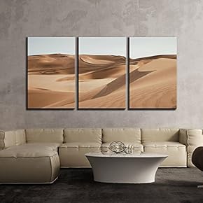3 Piece Canvas Wall Art - Landscape of Desert - Modern Home Art Stretched and Framed Ready to Hang - 16"x24"x3 Panels