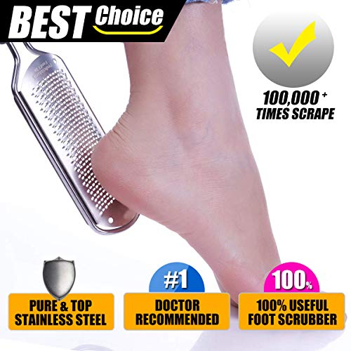 Foot File Callus Remover Metal Surface Foot Scrubber Premium Stainless Steel Pedicure Tools