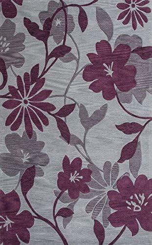 KAS Oriental Rugs Bali Collection Elegance Area Rug, 27" x 45", Grey/Plum
