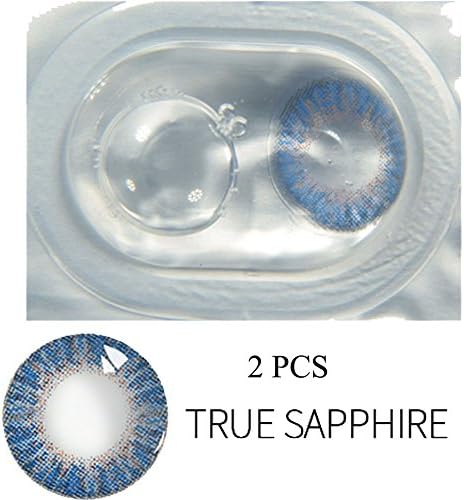 Color Contacts Lenses, Multicolor Cute Charm and Attractive Contact Lenses (2 PC Per Package) (True Sapphire - Package 1)