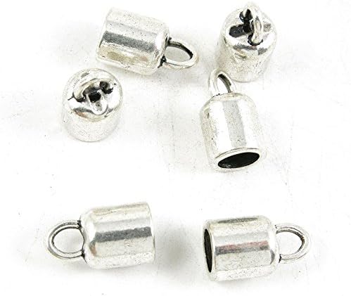 50 Pieces Silver Tone Jewelry Making Charms Supply ZY1495 Tassel Head Leather Cord End Cap