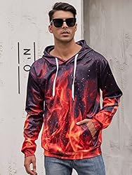 RAISEVERN Unisex Cool Hoodie Funny Drawstring Fire