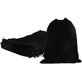 Nicerity 10Pcs Large Velvet Bags with Drawstring 8x10 Inch Cloth Jewelry Pouches for Jewelry, Wedding Favors, Candy Bags (Black)