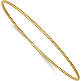 JewelryWeb 14k Solid Yellow Gold Twist Slip-on Bangle Bracelet Cuff Bracelet for Women in