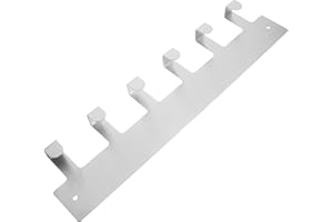ASAKKURA Wall-Mount Key Holder with 6 Metal Hooks, Silver Screw-on Coat Rack for Hats, Bags, and Backpacks,