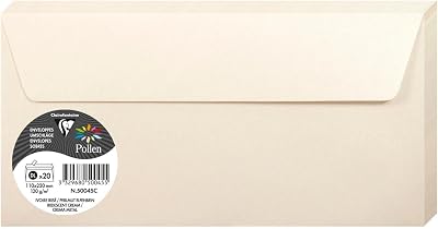 Clairefontaine Pollen Iridescent Cream Paper Envelopes DL 11x22cm 120gsm Pack