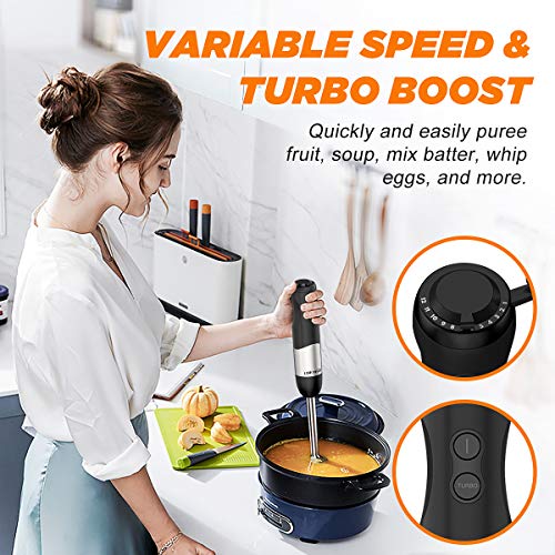 EdorReco 5in1 Immersion Hand Blender, 4Point Stainless Steel Blade