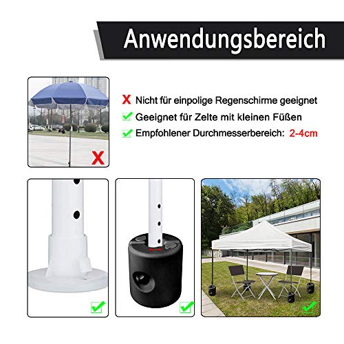 HENGMEI Pavillonstandfüße 4-teilig Pavillonfuß Standsicherung Befestigung mit Wasser befüllbar für Pavillons Gartenzelte… – Bild 6