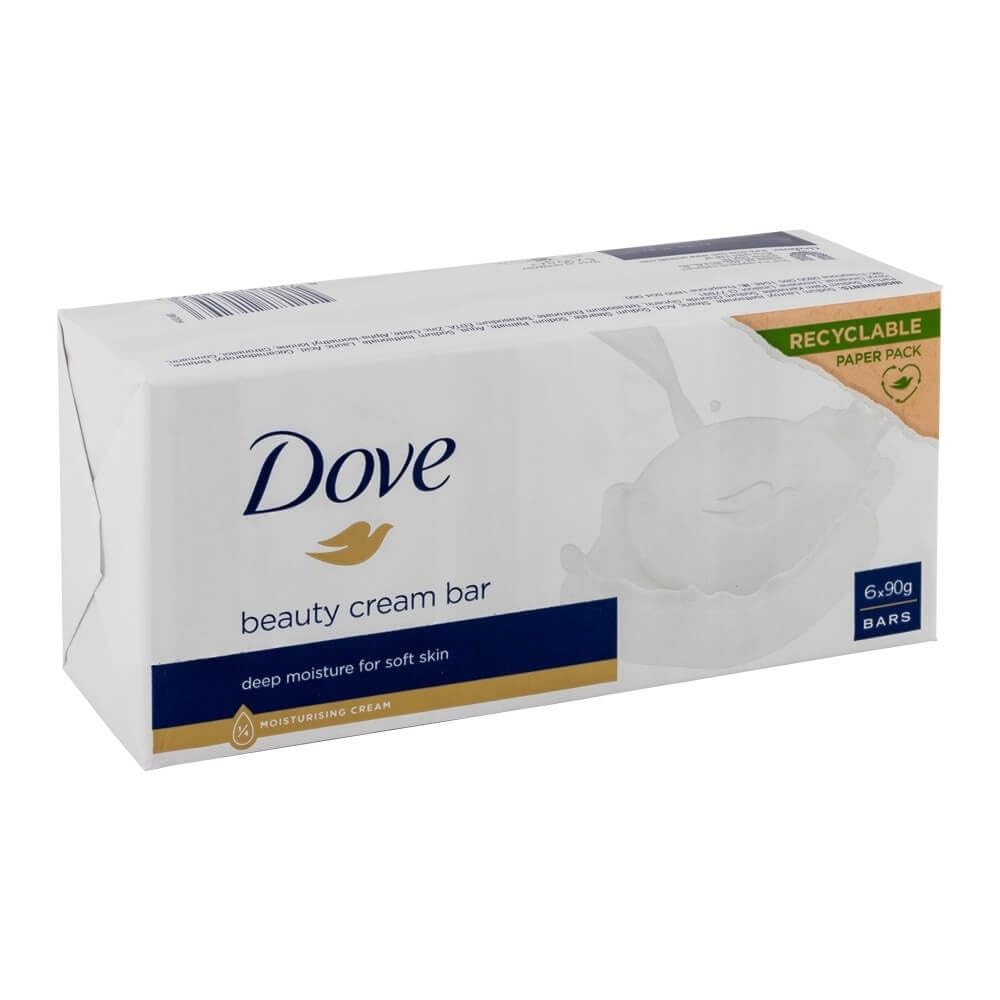 Dove Beauty Cream Bar Classic Original Soap for Shower & Bath Cleansing Normal & Sensitive Skin, Pack of 6