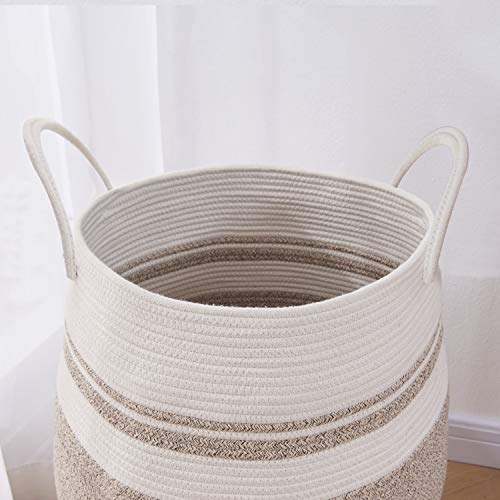 Cesta para la ropa sucia OIAHOMY, cuerda de algodón tejida