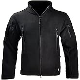 HAN·WILD Men’s Tactical Polar Fleece Jacket Military Full-Zip Winter Outdoor Windproof Camouflage Coats