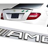 Car Emblem for Trunk lid Rear ABS Material Compatible with AMG car Badge car Style Replacement (Silver)