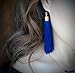 Mina Gold Long Tassel Draping Extra Long Shoulder Duster Earring