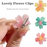 LizCeyMD 15 Pcs Mini Cherry Blossom Flower Hair Claw Clips Women Girls Petal view 2