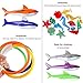 Blasoul 23 Pack Diving Pool Toys Underwater Swimming/Diving Pool Toy Rings for Kids Includes 4 Diving Rings,5 Shark Pool Toy,14 Shining Underwater Dive Gem Pool Toy Set Non-Toxic Safe for Kids