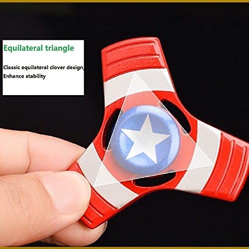 American Captain Hand Spinner Tri Fidget Creative Funny Toys Metal EDC Rotation(RED)