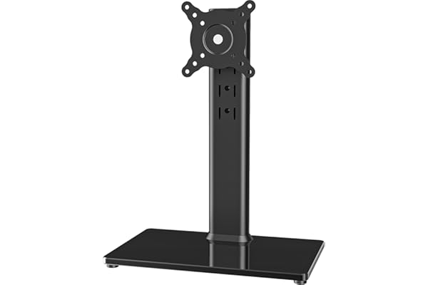 Single LCD Computer Monitor Free-Standing Desk Stand Mount Riser for 13 inch to 32 inch screen with Swivel, Height Adjustable