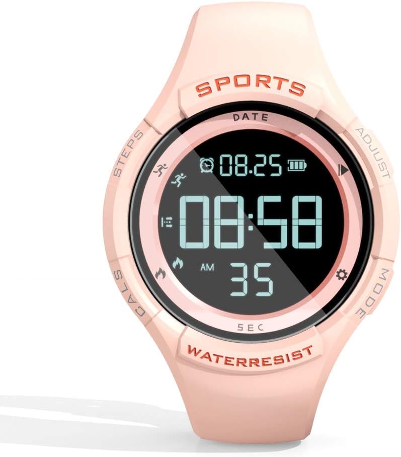 synwee Fitness Tracker Digital Watch for Kids Girls Boys Teens Women, Non-Bluetooth, IP68 50M Water Resistant, Pedometer, Calorie Counter, Alarm Clock, Great Gift for Kids