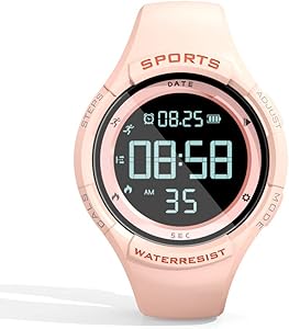 synwee Fitness Tracker Digital Watch for Kids Girls Boys Teens Women, Non-Bluetooth, IP68 50M Water Resistant, Pedometer, Calorie Counter, Alarm Clock, Great Gift for Kids