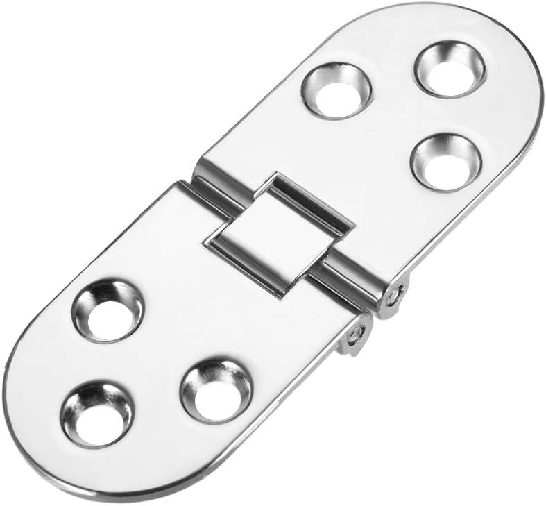 sourcing map 2 Pcs Sewing Aircraft Table Folding Flip Hinge, Zinc Alloy Chrome Plating Finish, Silver Tone, 79mm x 30mm,2 pcs