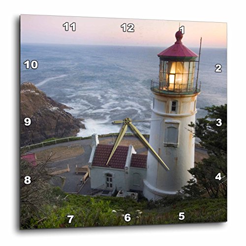 3dRose DPP_94104_3 Haceta Head Lighthouse, Oregon, USA-US38 RKL0018-Raymond Klass-Wall Clock, 15 by 15-Inch