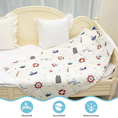 ZZZNEST Weighted Blanket 10 lbs (40”X61”,White) Weighted Blanket for