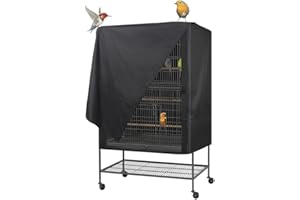 AkNebriax Bird Cage Covers for Night,Nighttime Cage Cover Blanket - Breathable Lightweight Washable Dust Proof Black Out Hood