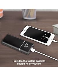 tuffgear 10000 mAh 50 minutos Quick Charge Graphene Power Bank, Batería externa para Smartphone, iPhone, iPad, Samsung y más (negro)