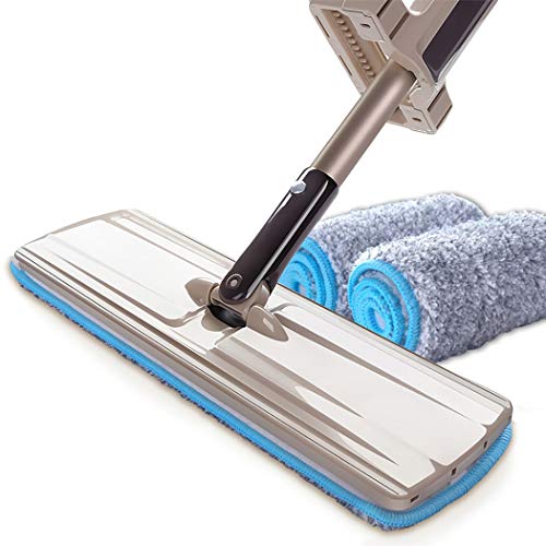 Flat Mops For Wooden Floors,New Integrated Rubber Comb Teeth, Comb Teeth Automatically Scrape Hair, Stand Ventilated, Easy To Dry, Less Bacteria, Save Room Space (Color : Gold, Design : Standard)