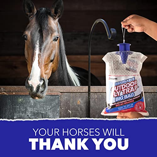 Fly Traps Outdoor Hanging Fly Catcher. 2 Pack Big Fly Bags Disposable